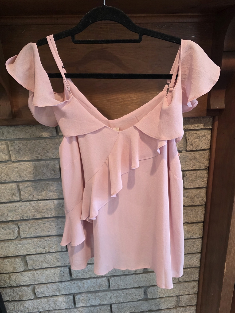 easel Pink Ruffle Top - Picture 3 of 6